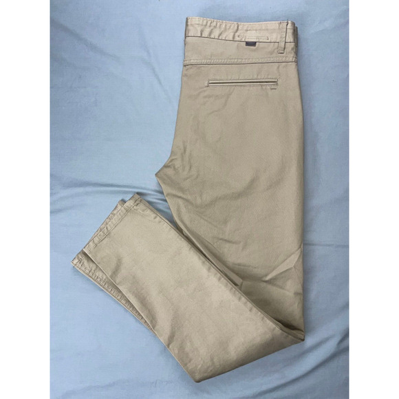 Zara Man Basic Collection Flat Front Stretch 5-Pocket Stretch Chino Pants. 34X32 - Picture 2 of 9